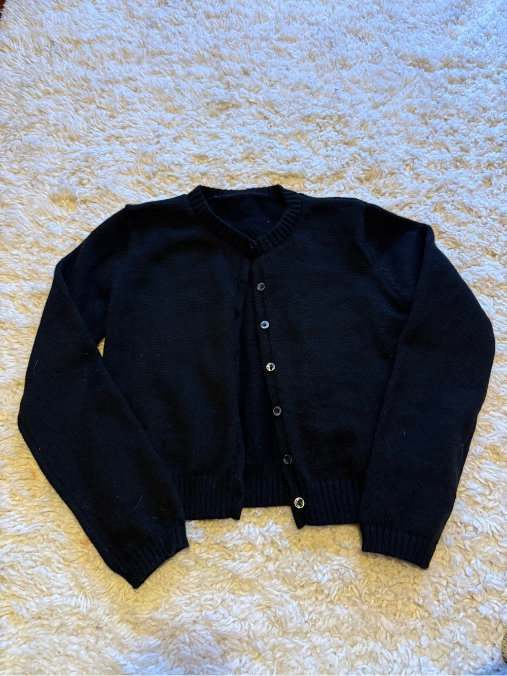 SHEIN Black Button Cardigan Sweater